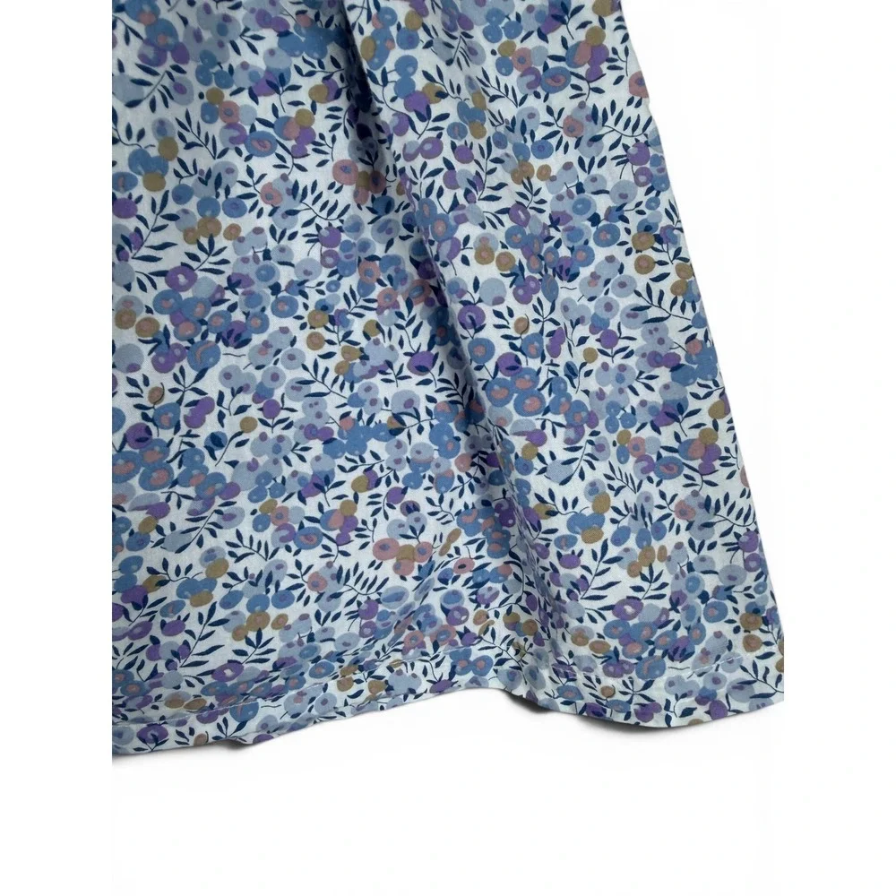 Gil & Niya Floral Smocked Cotton Dress 3T Girls Blue Purple Flutter Sleeve